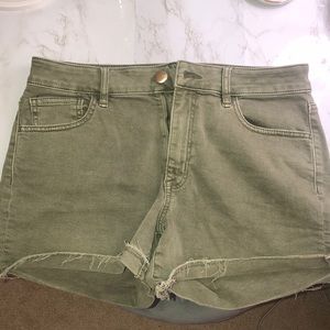 Green American Eagle Jean Shorts